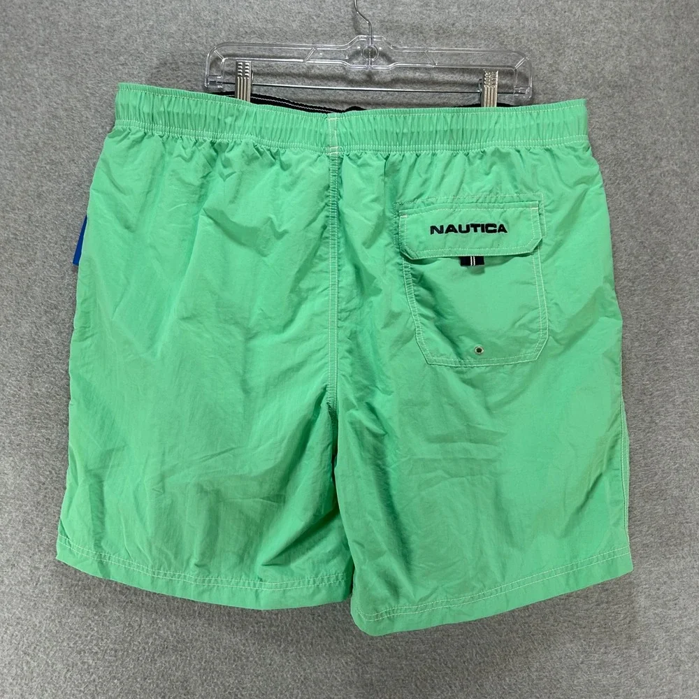 Nautica Swim Trunks T91000 Mens XXL Mint Sprig Nylon Beachwear Prep